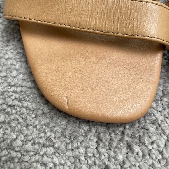 Lulus Synthetic Leather Strappy Sandals Heels Women 8.5 Nude Beige Formal Casual - Picture 10 of 13